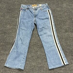 Vintage Mudd Jeans Womens 13 Blue Flare Side Stripe Bootcut Denim Y2K Retro